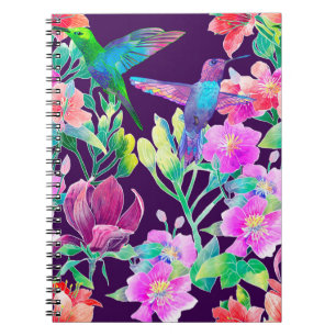 Carnet Fleurs et oiseaux exotiques
