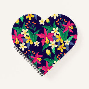 Carnet Fleurs Exotiques Colorées Et Motif Feuille-55667