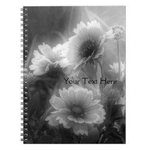 Carnet Fleurs Faisy Noir Et Blanc