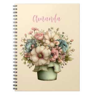 Carnet Fleurs Fantaisistes dans un Pot de Fleuriste Migno