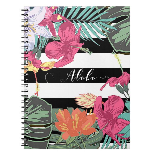 Carnet Fleurs Feuilles Floral Tropical Chic Botanique (Devant)