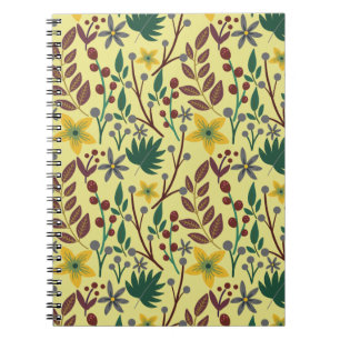 Carnet Fleurs florales sans coutures motifs, feuilles, br