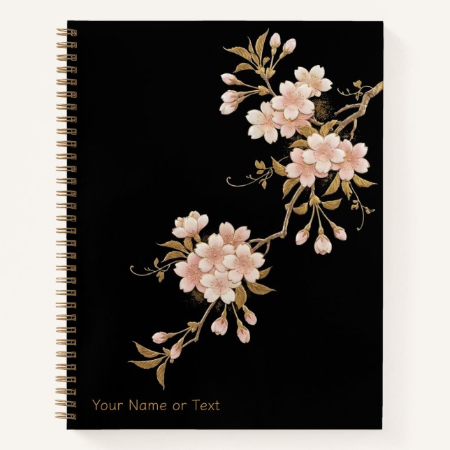 Carnet Fleurs Flottantes : Le Style Maki-e Sakura & Or (Devant)