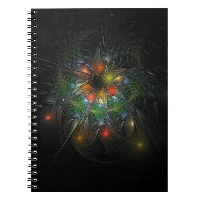 Carnet Fleurs imaginaires fractales douces et tendres (Devant)