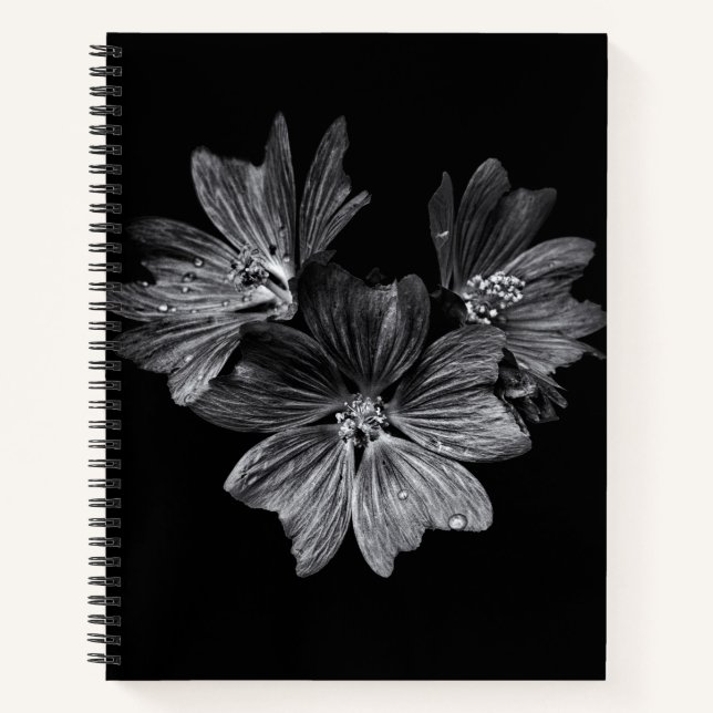 Carnet Fleurs jardins En Noir Et Blanc No 11 (Devant)