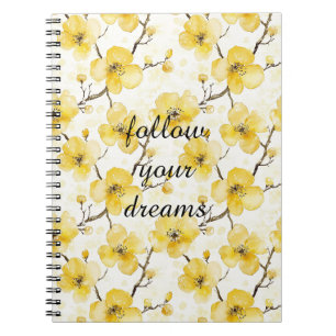 Carnet Fleurs jaunes d'or