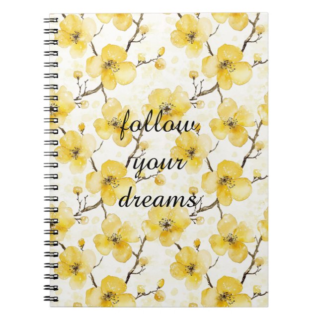 Carnet Fleurs jaunes d'or (Devant)