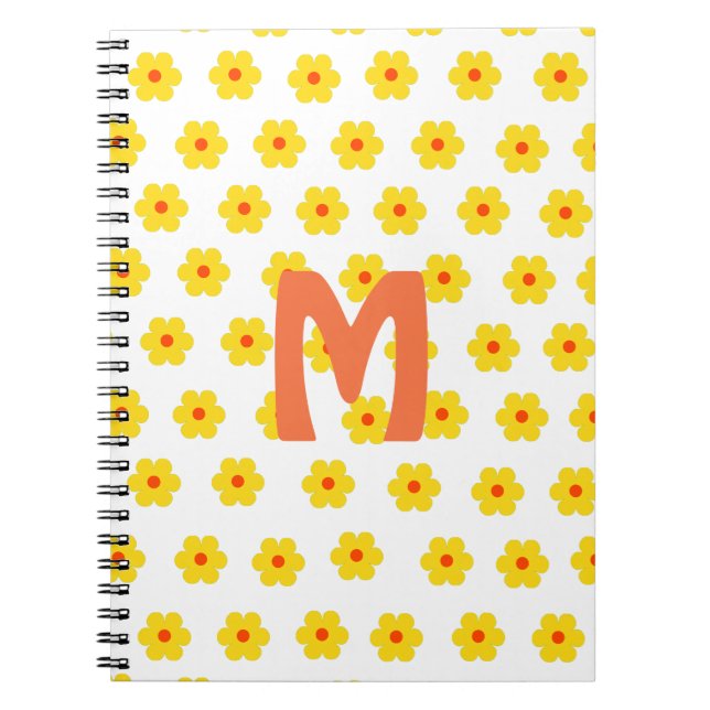Carnet Fleurs jaunes et orange et blanches (Devant)