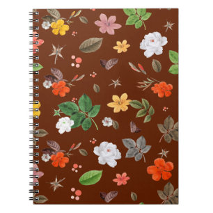 Carnet Fleurs jaunes et roses blanches 12