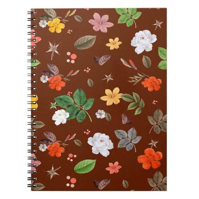 Carnet Fleurs jaunes et roses blanches 12 (Devant)