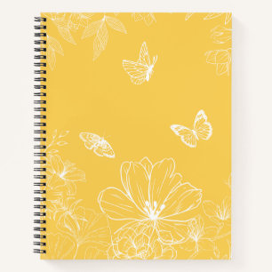 Carnet Fleurs Jaunes Motif, Floral, Minimaliste