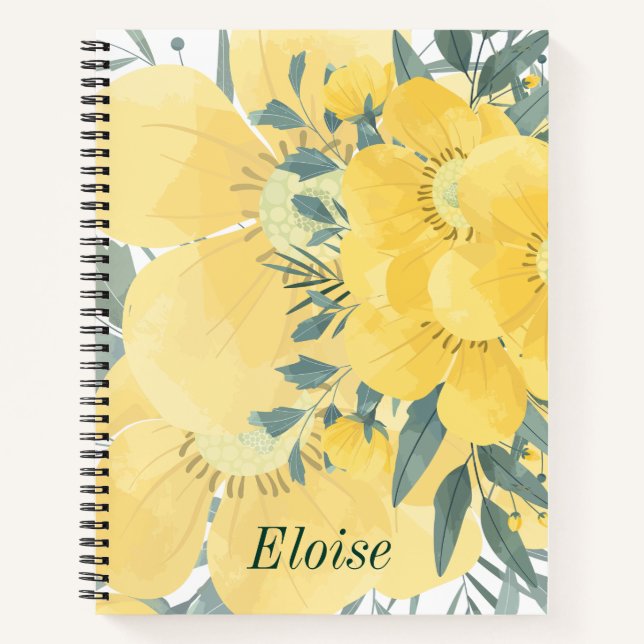 Carnet Fleurs Jaunes Sunny (Devant)
