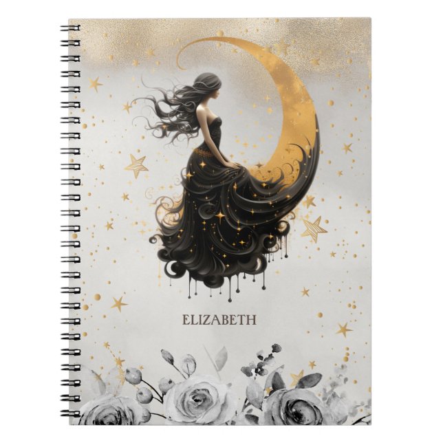 Carnet Fleurs lunaires célestes, étoiles  (Devant)