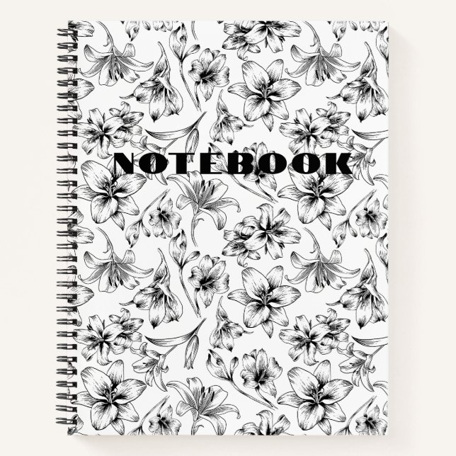 Carnet Fleurs Lys Noires (Devant)