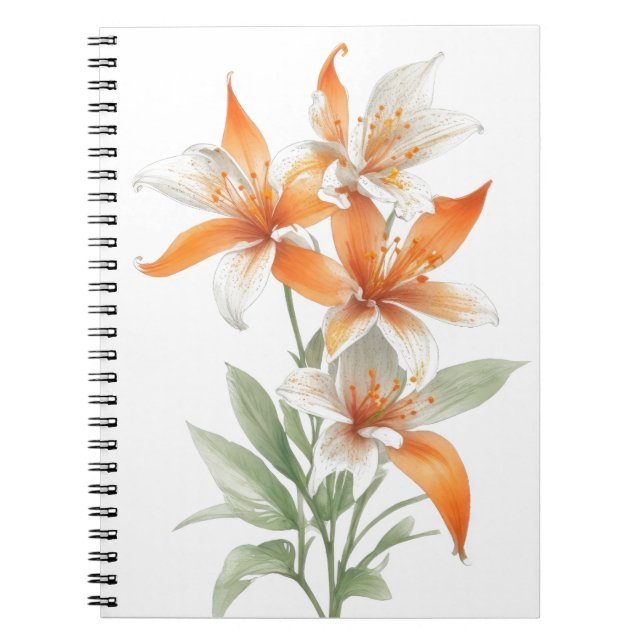 Carnet Fleurs Lys orange (Devant)
