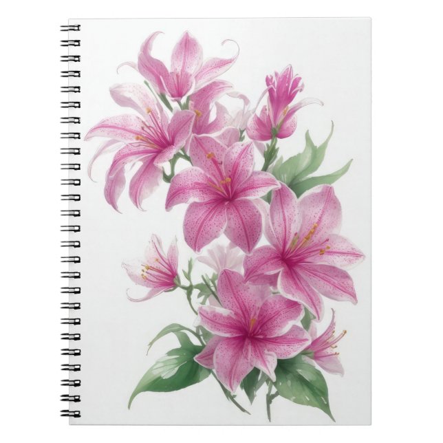Carnet Fleurs Lys Orientales Roses (Devant)
