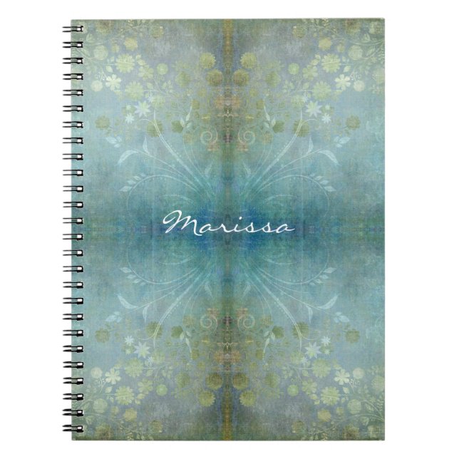 Carnet Fleurs modernes de remous de rouleau d'aquarelle (Devant)