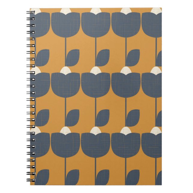 Carnet Fleurs modernes rétro : Scandinave Géométrique. (Devant)