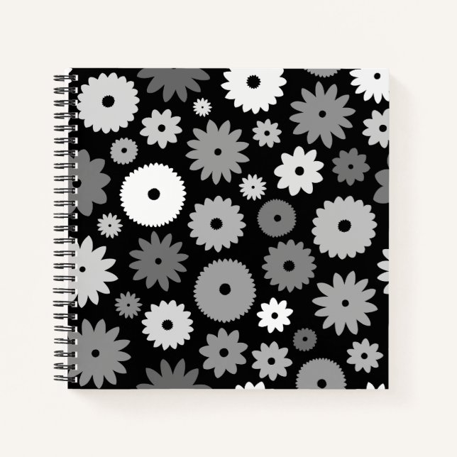 Carnet Fleurs monochromes grand motif (Devant)
