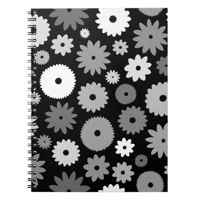Carnet Fleurs monochromes grand motif (Devant)