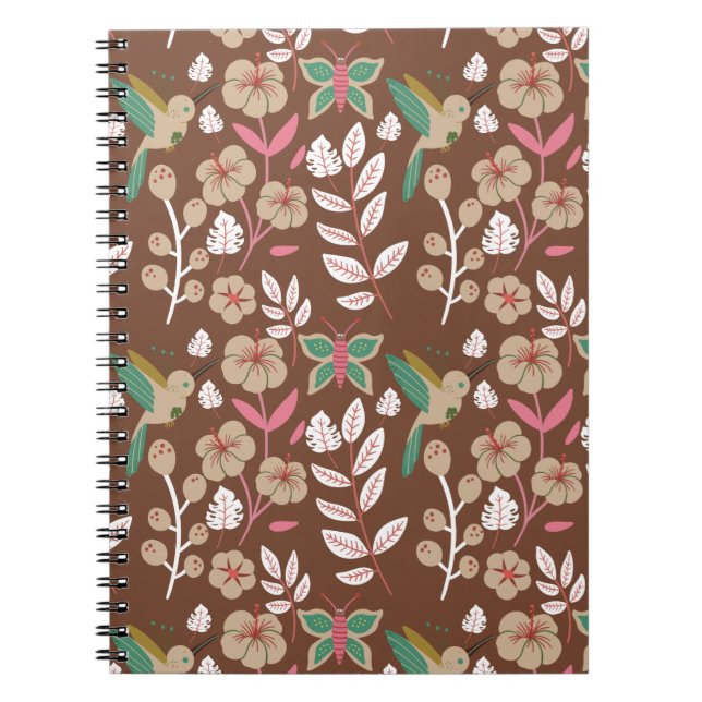 Carnet Fleurs motifs florales sans soudure, feuilles, pap (Devant)