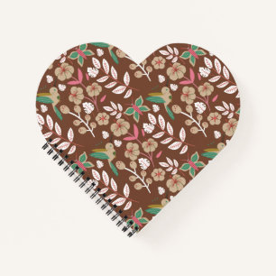 Carnet Fleurs motifs florales sans soudure, feuilles, pap