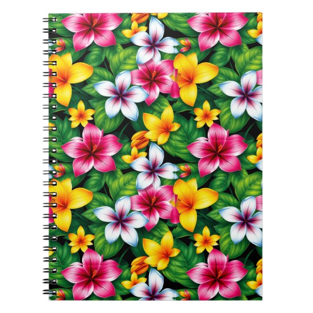 Carnet Fleurs multicolores et Feuilles Motif-57577 (Devant)
