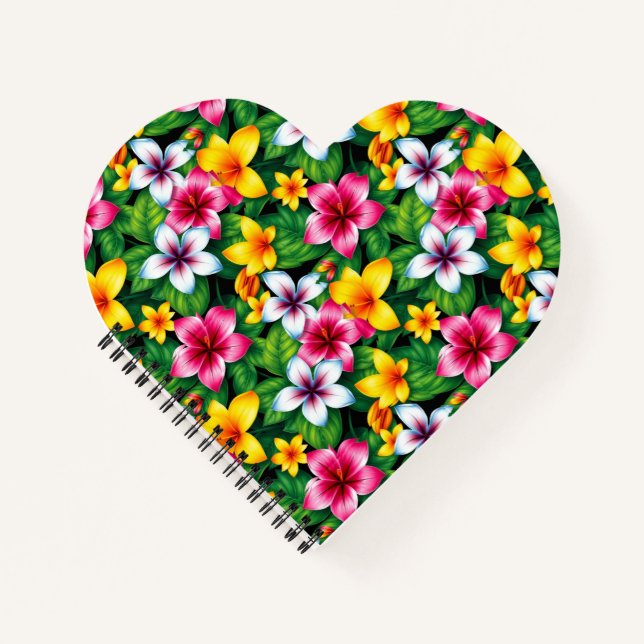 Carnet Fleurs multicolores et Feuilles Motif-57577 (Devant)