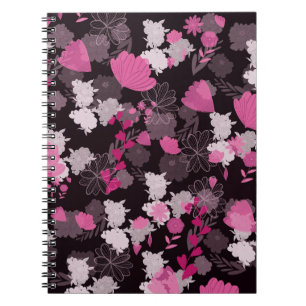 Carnet fleurs noires