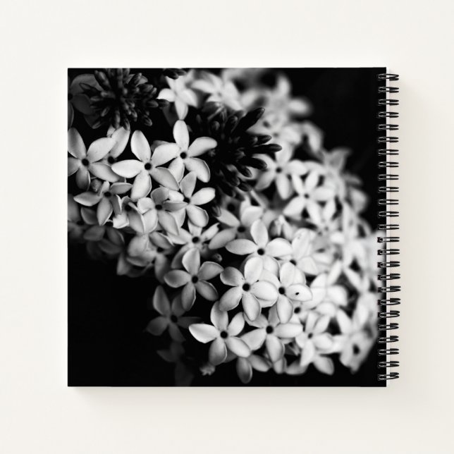 Carnet Fleurs noires et blanches (Dos)