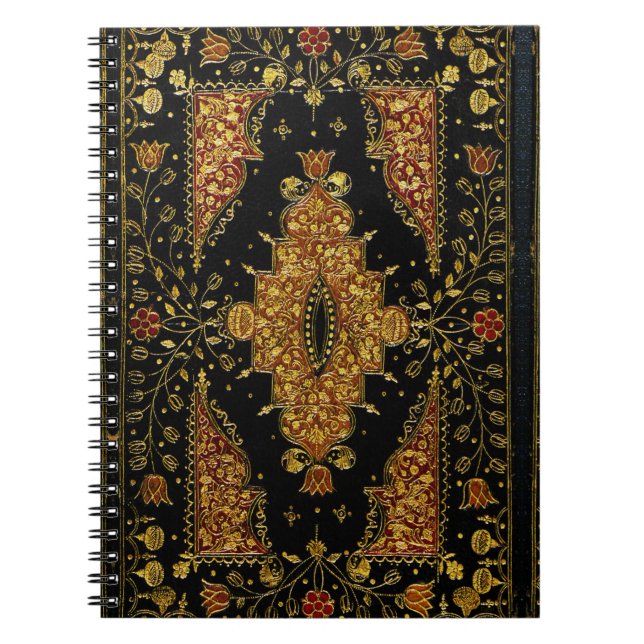 Carnet Fleurs noires et dorées tombées (Devant)