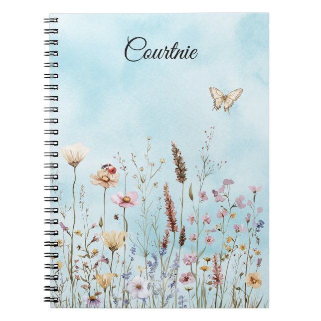 Carnet Fleurs Papillon Ladybug Meadow (Devant)