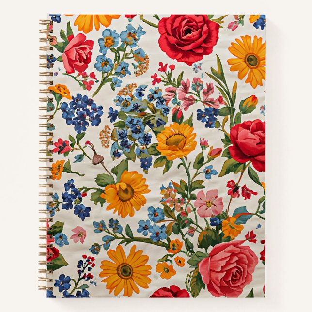 Carnet Fleurs partout, variété colorée, (Devant)