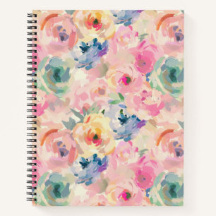 Carnet Fleurs Pastel Abstraites colorées Motif Floral