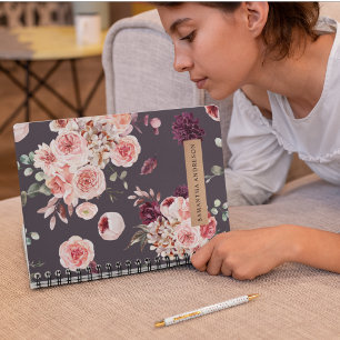 Carnet Fleurs Pastel Modernes & Cadeau Personnalisé Kraft