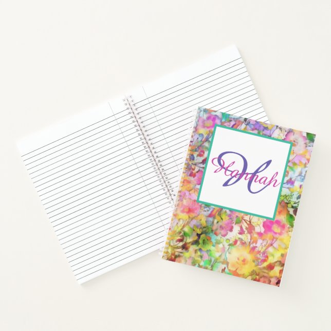 Carnet Fleurs pastel personnalisées (Intérieur)