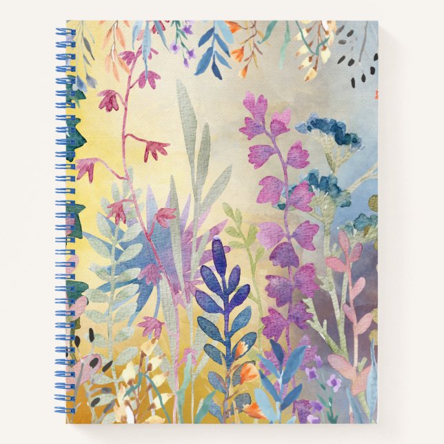 Carnet Fleurs pastel violet rose (Devant)