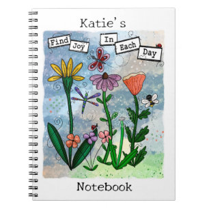 Carnet Fleurs personnalisées Notes musicales et joies