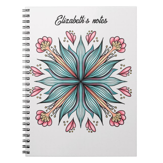 Carnet Fleurs printanières : Nom floral géométrique (Devant)