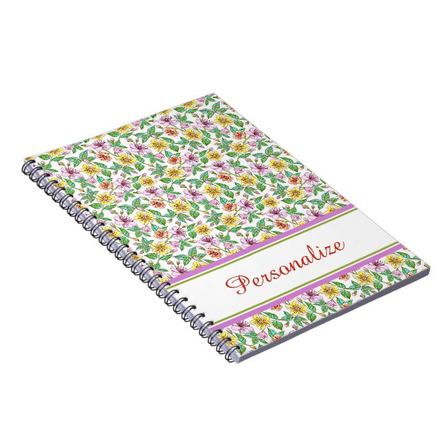 Carnet Fleurs printanières personnalisées (Côté Droit)