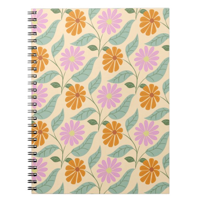 Carnet Fleurs printanières rétro (Devant)