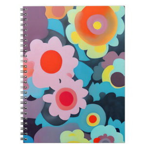Carnet Fleurs rétro mod