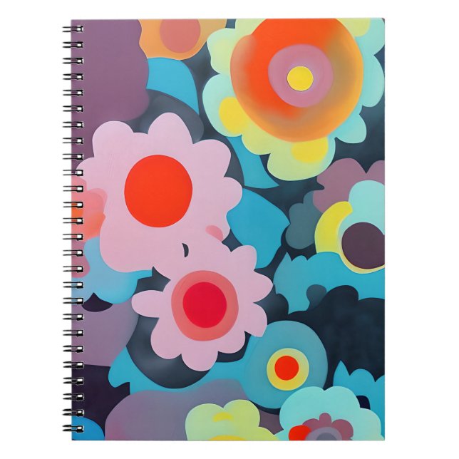 Carnet Fleurs rétro mod (Devant)