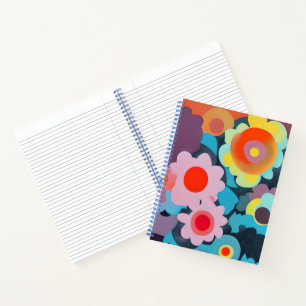 Carnet Fleurs rétro mod 