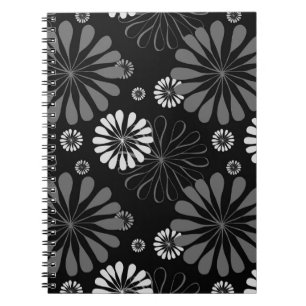 Carnet Fleurs Rétro Noir et Blanc