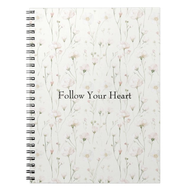 Carnet Fleurs Rose Pâle Jolies (Devant)