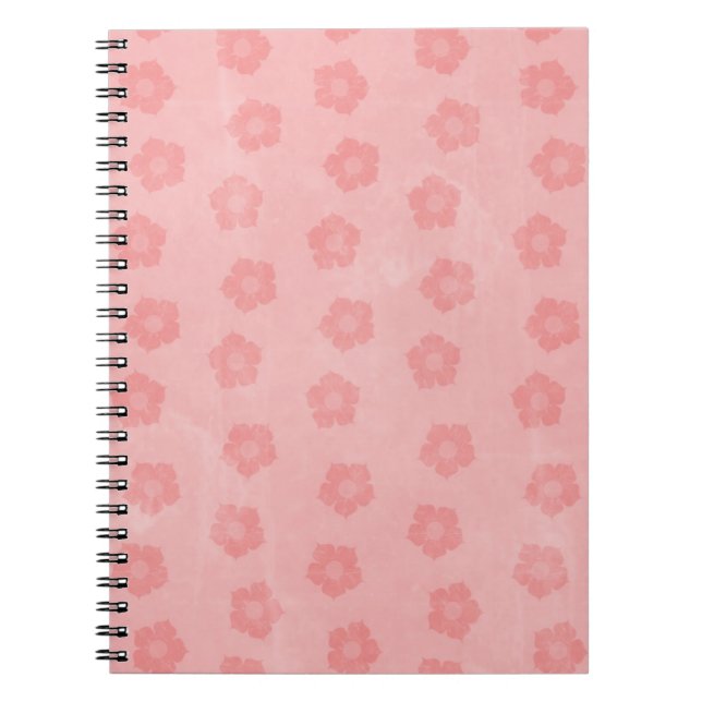 Carnet Fleurs rose pastel (Devant)
