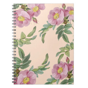 Carnet fleurs rose pourpre