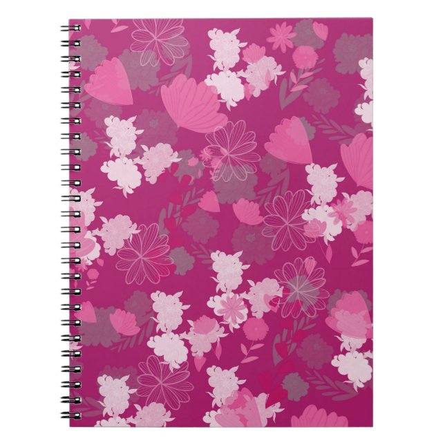 Carnet fleurs roses (Devant)