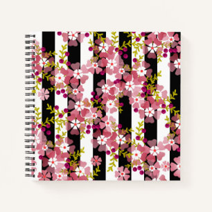 Carnet Fleurs roses